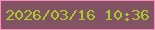 文字の大きさ：4、枠の色：fd8cbd、背景の色：815363、文字の色：aac92e 無料ブログパーツのブログ時計