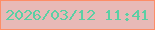 文字の大きさ：4、枠の色：fd8d67、背景の色：e8b9b7、文字の色：5bcfa4 無料ブログパーツのブログ時計