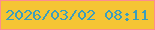 文字の大きさ：4、枠の色：fd8d8f、背景の色：f5c534、文字の色：3c9ebc 無料ブログパーツのブログ時計