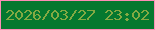 文字の大きさ：3、枠の色：fd8db6、背景の色：05782f、文字の色：84a943 無料ブログパーツのブログ時計