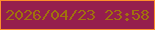文字の大きさ：5、枠の色：fd8e2c、背景の色：951e4d、文字の色：a0710d 無料ブログパーツのブログ時計
