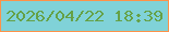 文字の大きさ：1、枠の色：fd9249、背景の色：80d2d8、文字の色：65a146 無料ブログパーツのブログ時計