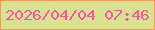 文字の大きさ：2、枠の色：fd9555、背景の色：d9e28e、文字の色：f953aa 無料ブログパーツのブログ時計