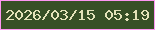文字の大きさ：3、枠の色：fd96f2、背景の色：375026、文字の色：e4e3b9 無料ブログパーツのブログ時計