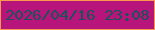 文字の大きさ：1、枠の色：fd9850、背景の色：b8157c、文字の色：195257 無料ブログパーツのブログ時計