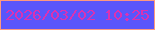 文字の大きさ：5、枠の色：fd997f、背景の色：5a56fb、文字の色：db31b2 無料ブログパーツのブログ時計
