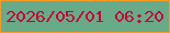 文字の大きさ：2、枠の色：fd9a20、背景の色：69aa89、文字の色：c30538 無料ブログパーツのブログ時計