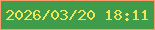 文字の大きさ：2、枠の色：fd9a6b、背景の色：3f9c4a、文字の色：f0e758 無料ブログパーツのブログ時計