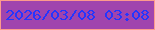文字の大きさ：4、枠の色：fd9b8d、背景の色：a044ae、文字の色：2535fd 無料ブログパーツのブログ時計