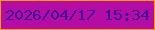 文字の大きさ：1、枠の色：fd9d03、背景の色：b50ca5、文字の色：410396 無料ブログパーツのブログ時計