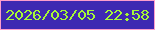 文字の大きさ：2、枠の色：fd9dcc、背景の色：3e28b2、文字の色：a6f836 無料ブログパーツのブログ時計