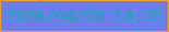 文字の大きさ：1、枠の色：fd9f17、背景の色：6c7eec、文字の色：16acaa 無料ブログパーツのブログ時計
