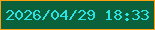 文字の大きさ：5、枠の色：fda010、背景の色：0c613d、文字の色：2ae2e2 無料ブログパーツのブログ時計