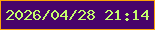 文字の大きさ：4、枠の色：fda208、背景の色：49046a、文字の色：c4fd6c 無料ブログパーツのブログ時計