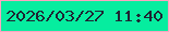 文字の大きさ：1、枠の色：fda3c0、背景の色：06ed9f、文字の色：1e2533 無料ブログパーツのブログ時計