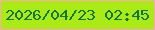 文字の大きさ：2、枠の色：fda8b3、背景の色：aaea15、文字の色：127441 無料ブログパーツのブログ時計