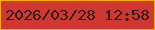 文字の大きさ：2、枠の色：fda914、背景の色：d13731、文字の色：2b1d17 無料ブログパーツのブログ時計