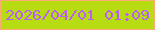 文字の大きさ：3、枠の色：fdaa74、背景の色：b7dd12、文字の色：b95ef7 無料ブログパーツのブログ時計