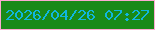 文字の大きさ：4、枠の色：fdaad1、背景の色：1a8a18、文字の色：10b6de 無料ブログパーツのブログ時計