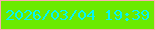 文字の大きさ：5、枠の色：fdacb1、背景の色：6bea01、文字の色：04f6f5 無料ブログパーツのブログ時計