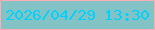 文字の大きさ：4、枠の色：fdadb4、背景の色：83c3c5、文字の色：02d1fb 無料ブログパーツのブログ時計