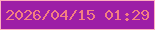 文字の大きさ：5、枠の色：fdaec0、背景の色：9d1ea6、文字の色：f47f81 無料ブログパーツのブログ時計