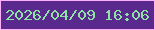 文字の大きさ：3、枠の色：fdb1fc、背景の色：5a298e、文字の色：8fe2a5 無料ブログパーツのブログ時計