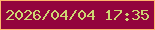 文字の大きさ：1、枠の色：fdb56d、背景の色：93053d、文字の色：ced573 無料ブログパーツのブログ時計