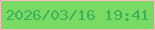 文字の大きさ：1、枠の色：fdbac1、背景の色：7adb64、文字の色：3cb35a 無料ブログパーツのブログ時計