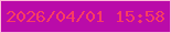 文字の大きさ：5、枠の色：fdbad9、背景の色：ba0ba9、文字の色：f83d63 無料ブログパーツのブログ時計