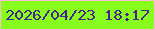 文字の大きさ：3、枠の色：fdbbd4、背景の色：88fc1d、文字の色：48238d 無料ブログパーツのブログ時計