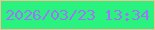 文字の大きさ：1、枠の色：fdbc95、背景の色：2af27f、文字の色：9f75f7 無料ブログパーツのブログ時計