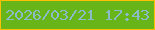 文字の大きさ：2、枠の色：fdc102、背景の色：67b518、文字の色：89bcc6 無料ブログパーツのブログ時計