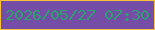 文字の大きさ：3、枠の色：fdc237、背景の色：764da6、文字の色：2ba16d 無料ブログパーツのブログ時計