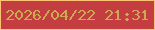 文字の大きさ：5、枠の色：fdc276、背景の色：c43e41、文字の色：cbaa50 無料ブログパーツのブログ時計