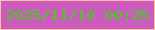 文字の大きさ：1、枠の色：fdc49f、背景の色：cd5bbd、文字の色：3fd214 無料ブログパーツのブログ時計
