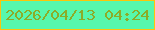 文字の大きさ：2、枠の色：fdc508、背景の色：57f7ac、文字の色：8cac28 無料ブログパーツのブログ時計