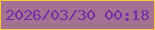 文字の大きさ：1、枠の色：fdc53d、背景の色：a37291、文字の色：772baa 無料ブログパーツのブログ時計