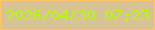文字の大きさ：5、枠の色：fdc568、背景の色：d8c395、文字の色：b5fb05 無料ブログパーツのブログ時計