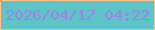 文字の大きさ：3、枠の色：fdc58c、背景の色：5dc5c8、文字の色：9e82e3 無料ブログパーツのブログ時計