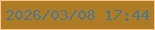 文字の大きさ：1、枠の色：fdc688、背景の色：ad7c25、文字の色：51788d 無料ブログパーツのブログ時計