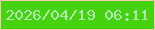 文字の大きさ：4、枠の色：fdc7b4、背景の色：45d310、文字の色：b2e9b7 無料ブログパーツのブログ時計