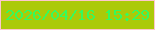 文字の大きさ：1、枠の色：fdc7cd、背景の色：abca09、文字の色：35fa5d 無料ブログパーツのブログ時計