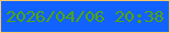文字の大きさ：1、枠の色：fdc86a、背景の色：1262ff、文字の色：50a40d 無料ブログパーツのブログ時計