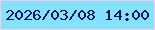 文字の大きさ：3、枠の色：fdc8eb、背景の色：84e3fa、文字の色：161460 無料ブログパーツのブログ時計
