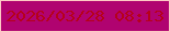 文字の大きさ：5、枠の色：fdc9c4、背景の色：b00370、文字の色：b60119 無料ブログパーツのブログ時計