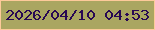 文字の大きさ：1、枠の色：fdca9a、背景の色：aaa661、文字の色：280853 無料ブログパーツのブログ時計