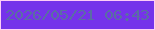 文字の大きさ：5、枠の色：fdcdf7、背景の色：7533ea、文字の色：5a6da4 無料ブログパーツのブログ時計