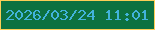 文字の大きさ：1、枠の色：fdce56、背景の色：0d7140、文字の色：42b3db 無料ブログパーツのブログ時計