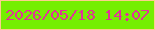 文字の大きさ：4、枠の色：fdce8d、背景の色：75ee02、文字の色：e13298 無料ブログパーツのブログ時計